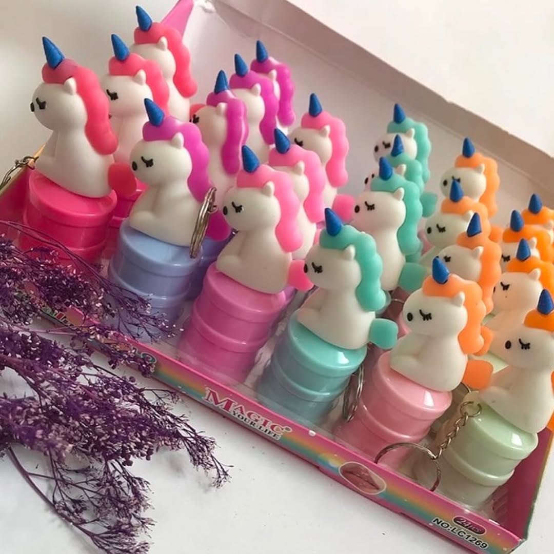 Unicorn Keychain Lip Balm Long-lasting Juicy Moisturizing Anti-cracking Lip Balm
