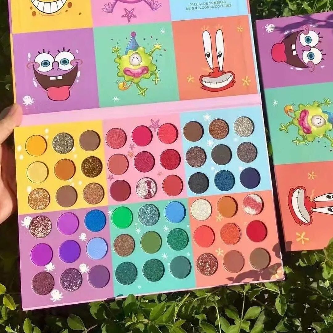 54 Colors Cartoon Eyeshadow Shimmer Matte Shimmering Powder Sequels Makeup Palette