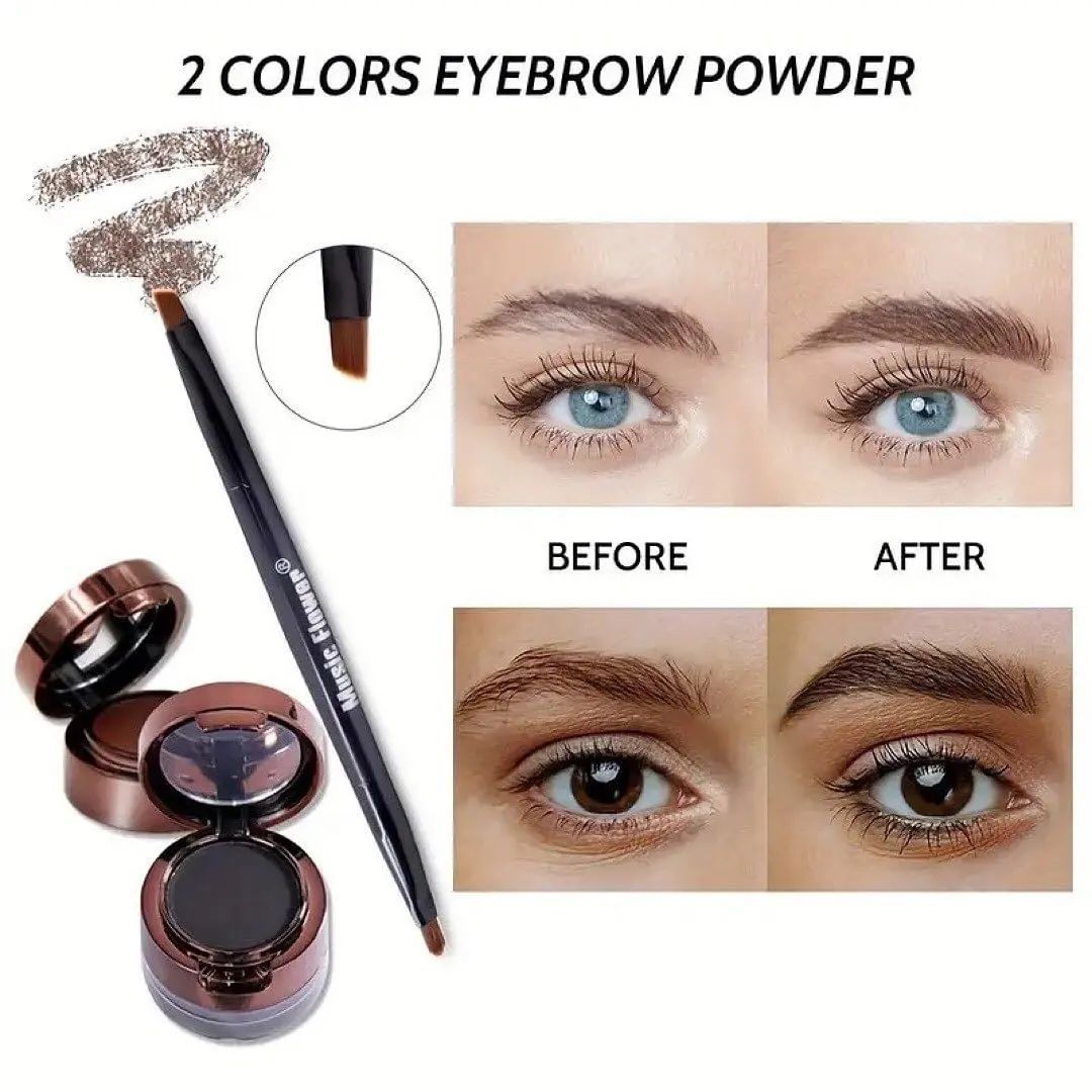 Music Flower - 2 in 1 Eyeliner Gel Eyebrow Powder Brown & Black