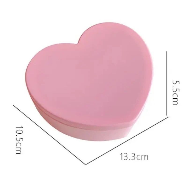 Heart-shaped Pink Girl Heart Jewelry Box with Mirror