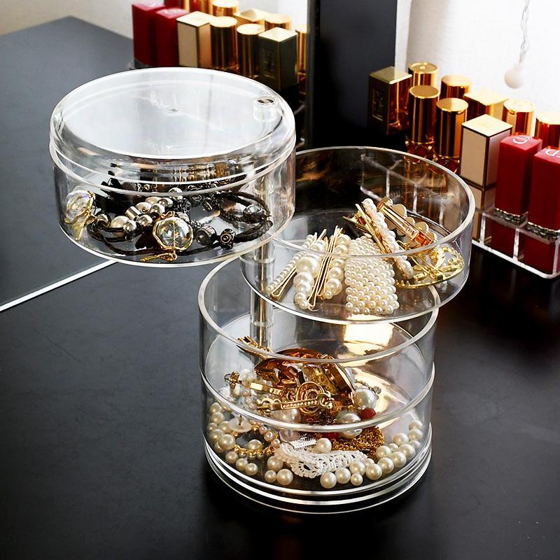 360 Degree Rotating Dustproof Jewelry Box Display Rack