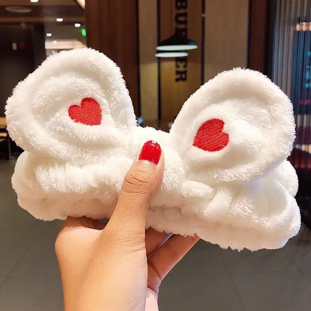 Bow Soft Warm Coral Fleece Ears Headband