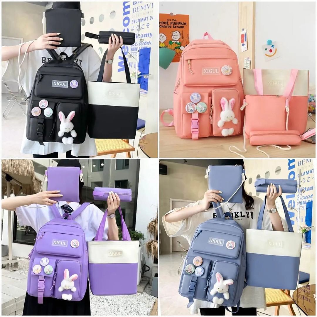 Bunny Travel Large Capacity Canvas Bag Set of 4