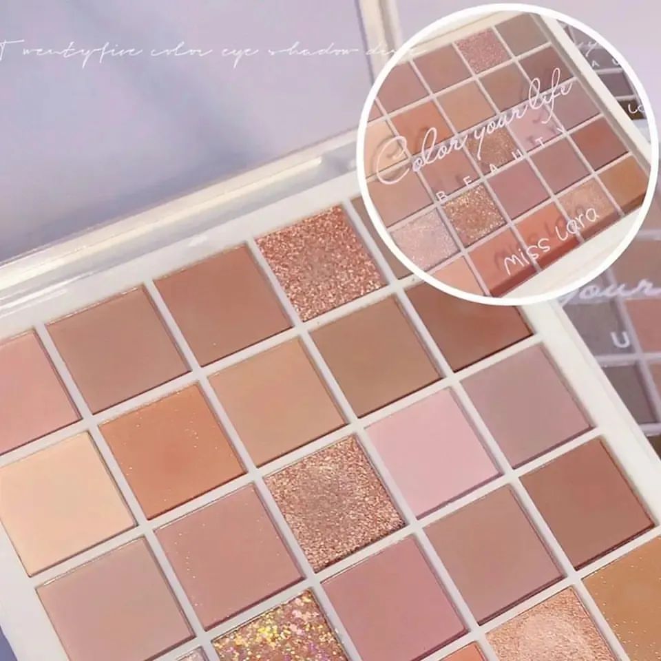 Miss Lara - 25 Colors Pearlescent Matte & Glitter Eyeshadow Palette