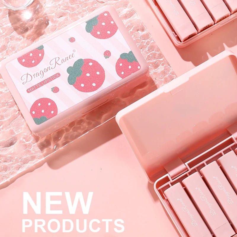 Dragon Ranee - Strawberry Pink Matte Lipstick Set of 6
