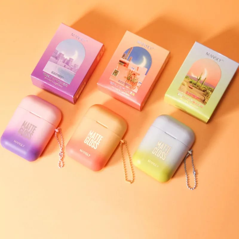 Heng Fang - Airpods Shape Matte Velvet Lip Gloss Set of 2