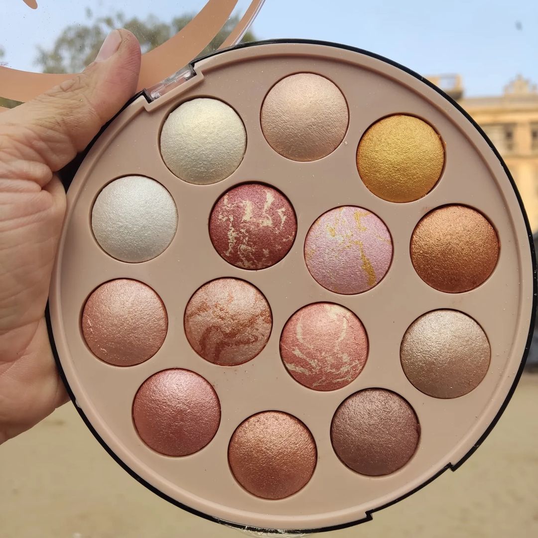 14 Color Shimmer Highlighter Shimmer Bake Powder Palette