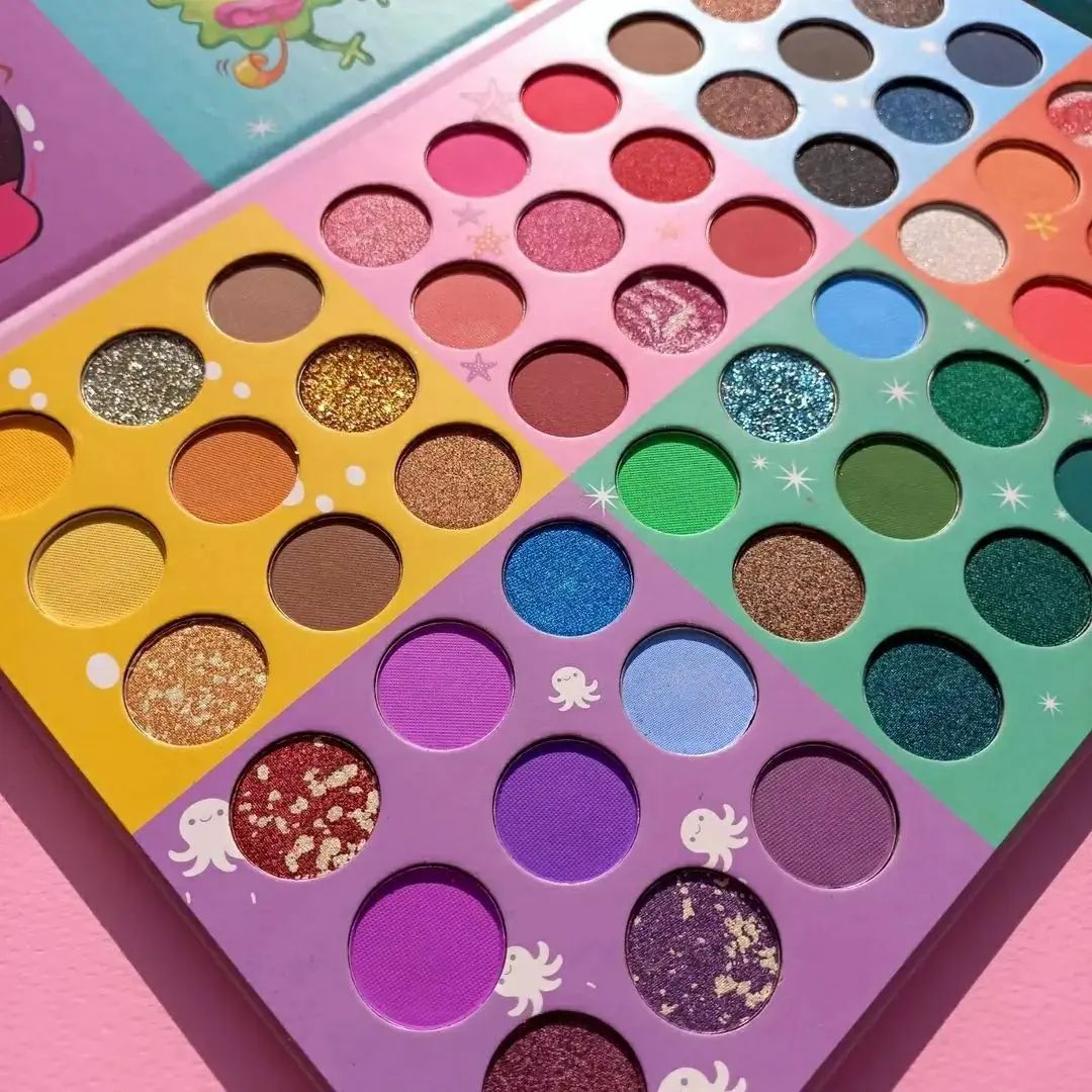 54 Colors Cartoon Eyeshadow Shimmer Matte Shimmering Powder Sequels Makeup Palette