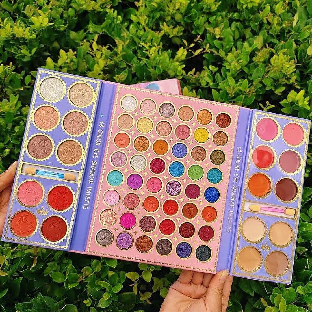 68 Colors All-in-One Makeup Palette with Puff Sticks