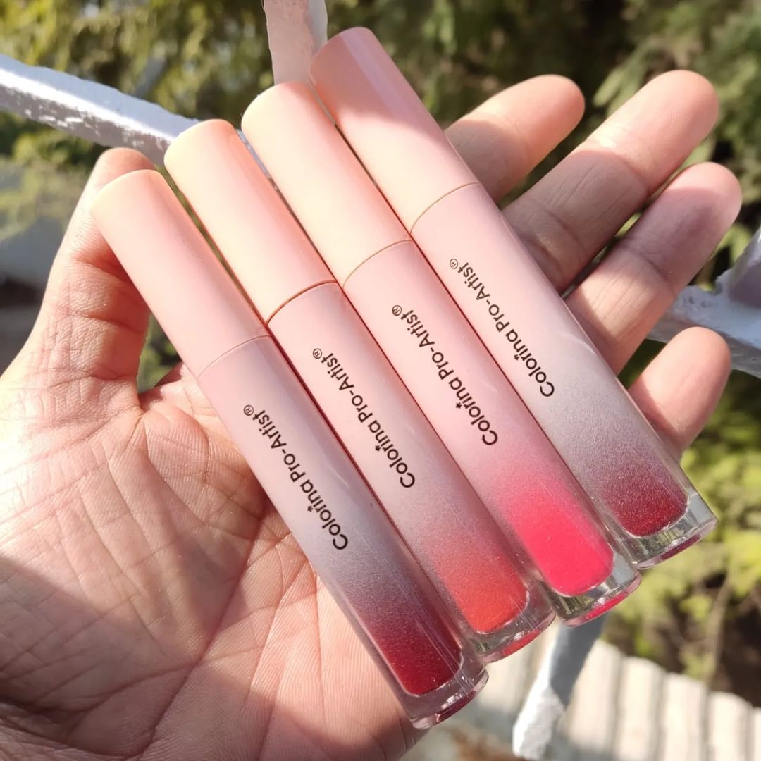 4pcs Creamy Matte Lipgloss Set Waterproof & Long-lasting