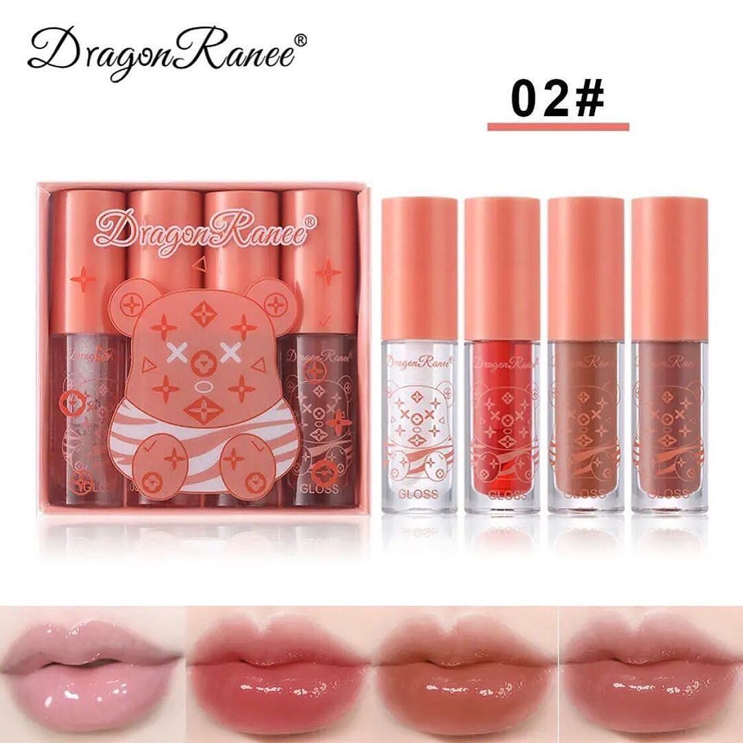Dragon Ranee - Bear Mirror Jelly Lip Gloss Set of 4