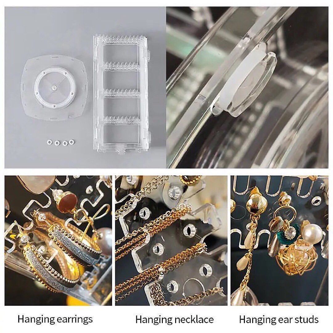 4 Doors Foldable Transparent Jewelry Organizer