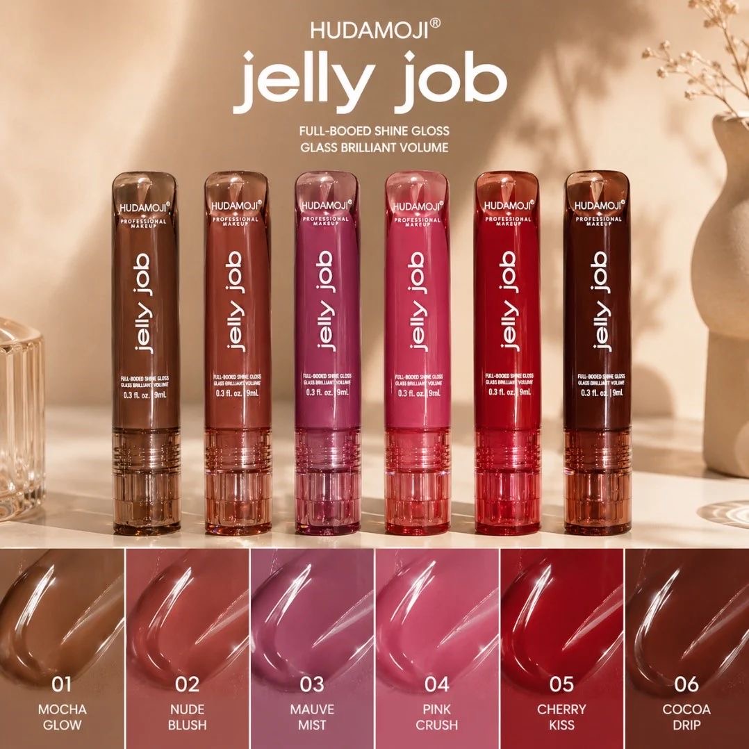 Hudamoji - 6pcs Jelly Job Full Volume Lip Gloss