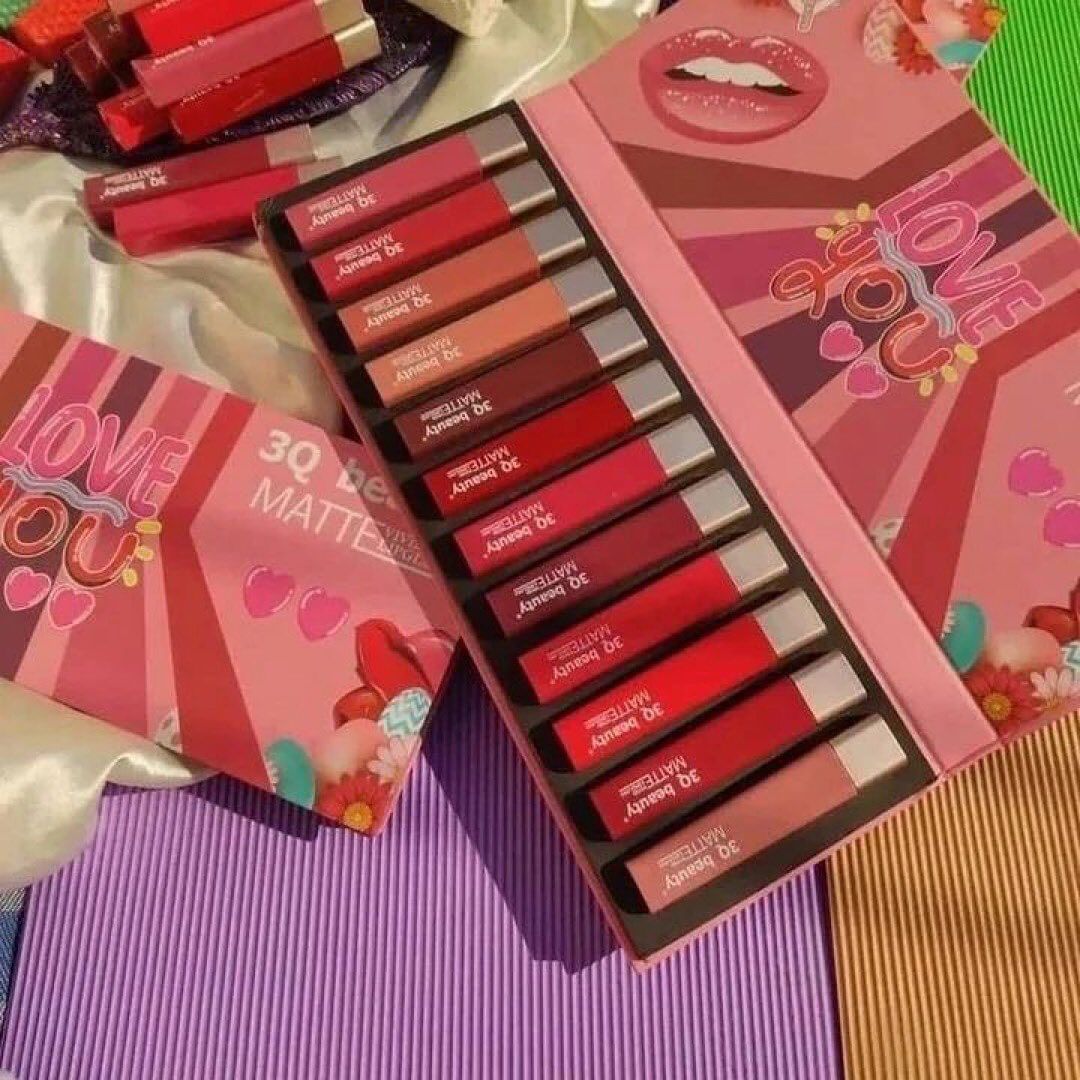 3Q Beauty - Love You Matte Velvet Lip Gloss Set of 12