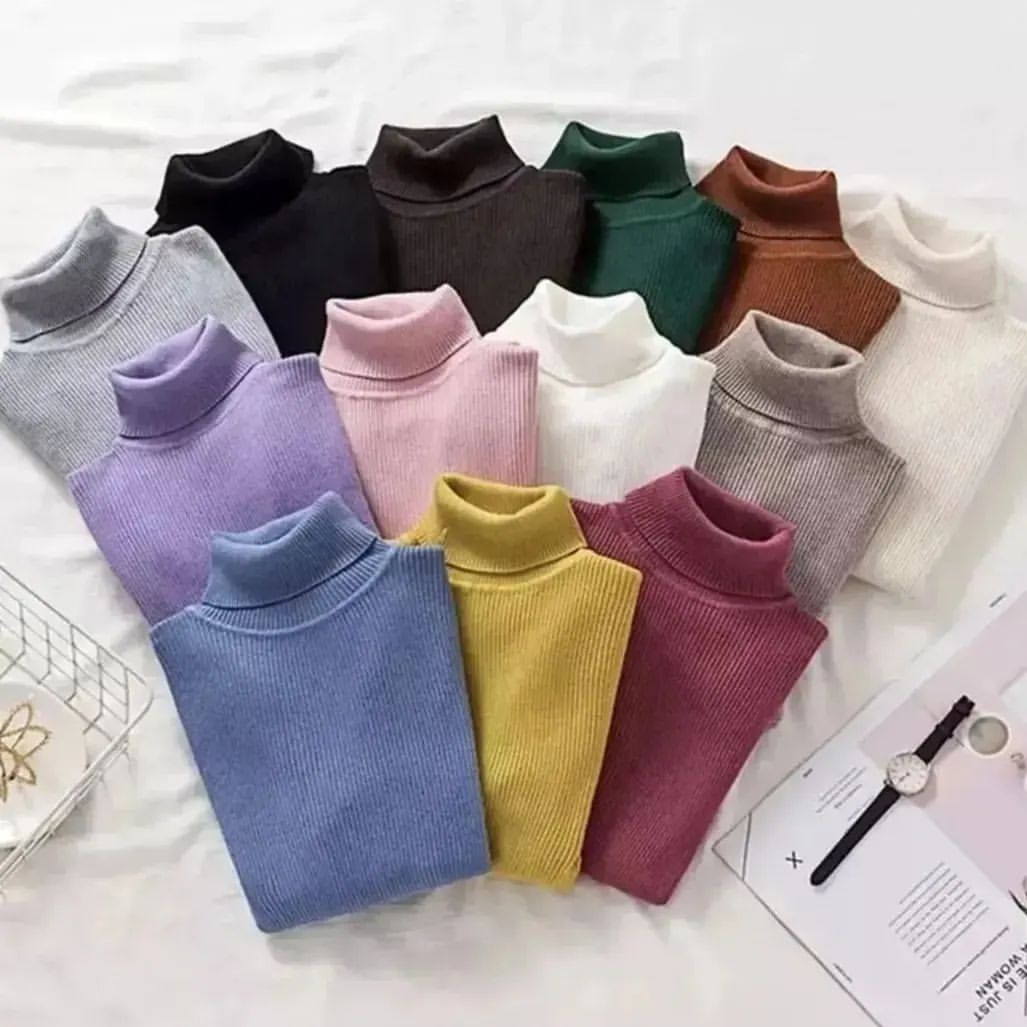 Unisex Highneck Sweatshirt Basic Pullovers