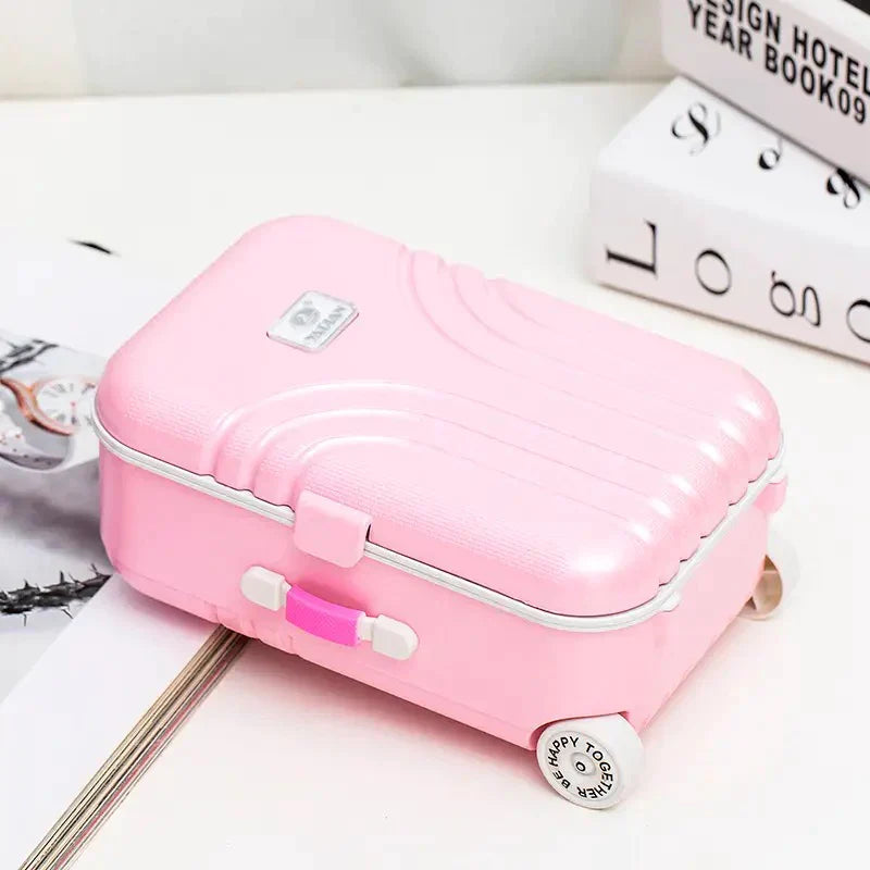 Creative Fun Suitcase Style Musical Rotating Ballerina Girl Jewelry Storage Box