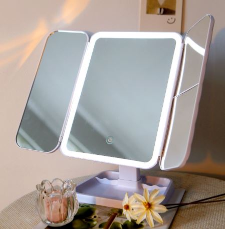 Trifold LED Lights with Mirror