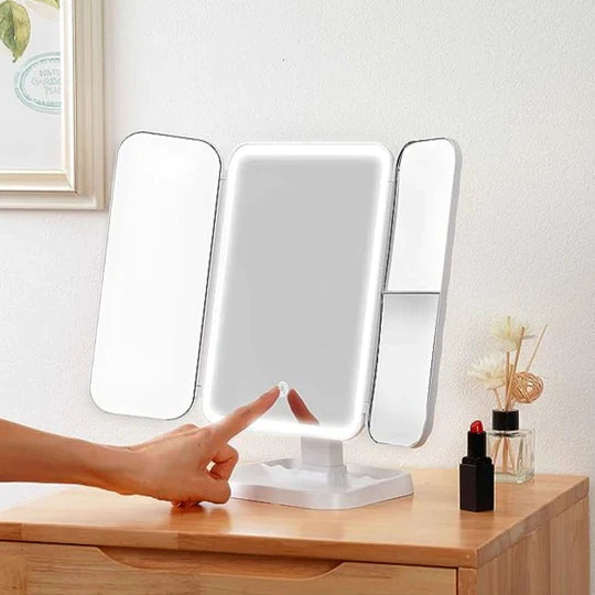 Trifold LED Lights with Mirror