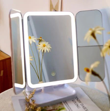 Trifold LED Lights with Mirror